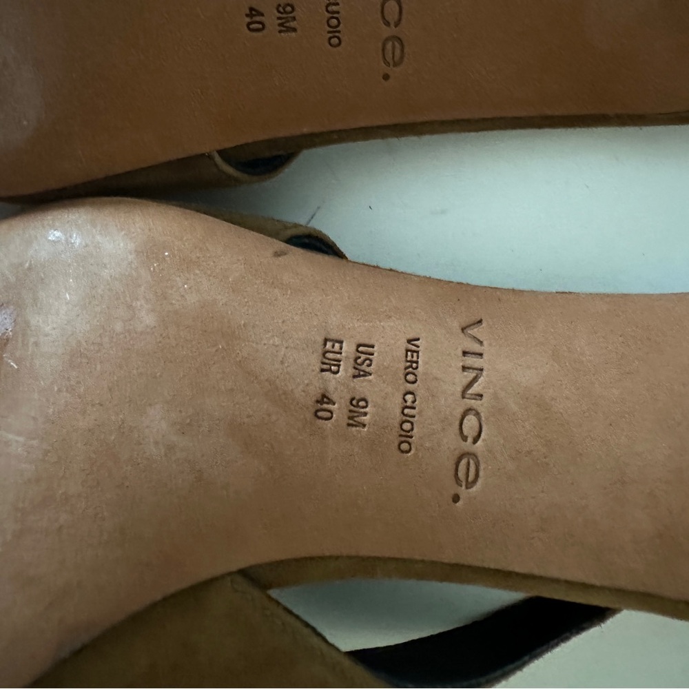 NEW Vince Hart Cinnamon Suede Slingback Women's Kitten Heels, Sz 9 - Picture 12 of 14